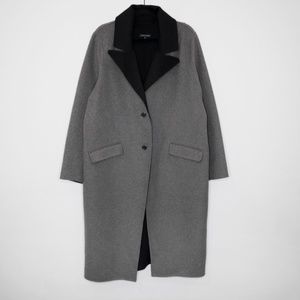 Universal Standard Kiran Doubleface Wool Lapel Coat - Grey/Black Size L (22-24)